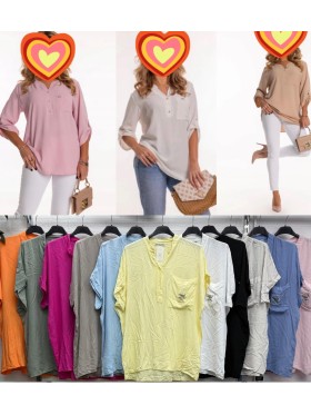 Bluzki damskie wloskie, size uni, paczka 6szt,mix kolor