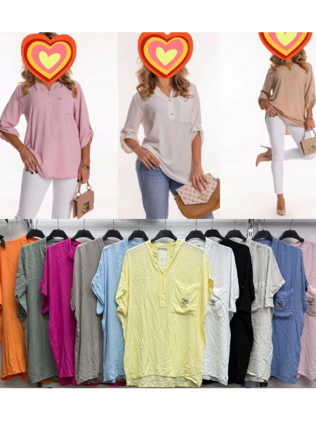 Bluzki damskie wloskie, size uni, paczka 6szt,mix kolor