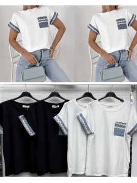 Bluzki damskie wloskie, size uni, paczka 6szt,mix kolor