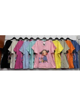 Bluzki damskie Włoski, size uni, paczka 6szt, mix kolor