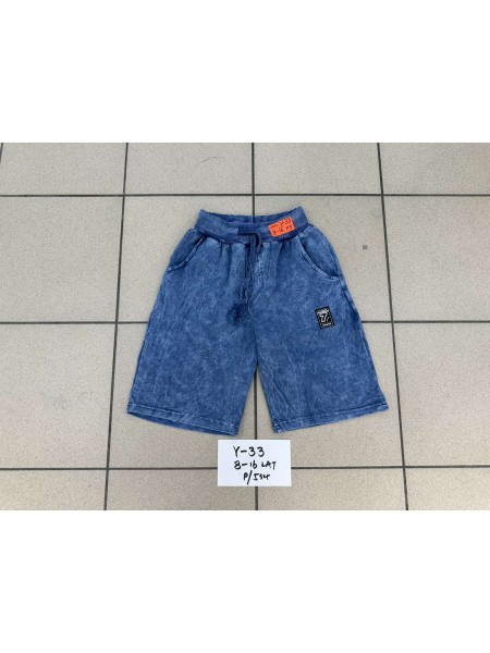 Spodenki jeans dzieciece rozm 8-16 lat, paczka 5szt, 1 kolor