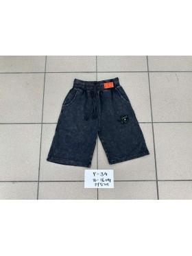Spodenki jeans dzieciece rozm 8-16 lat, paczka 5szt, 1 kolor
