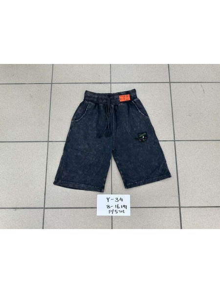 Spodenki jeans dzieciece rozm 8-16 lat, paczka 5szt, 1 kolor