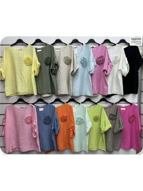 Bluzki damskie Włoski, size uni, paczka 6szt, mix kolor