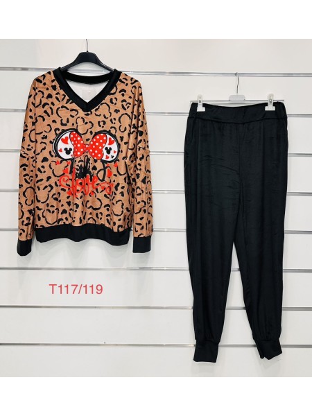Komplety welurowe damskie Włoski, size uni, paczka 6szt, mix kolor