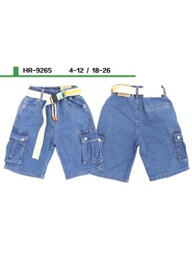 Spodenki jeans dzieciece rozm 4-12 lat, paczka 5szt, 1 kolor