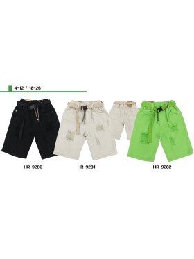 Spodenki jeans dzieciece rozm 4-12 lat, paczka 5szt, 1 kolor