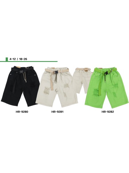 Spodenki jeans dzieciece rozm 4-12 lat, paczka 5szt, 1 kolor
