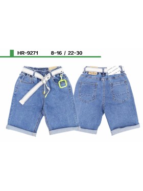 Spodenki jeans dzieciece rozm 8-16 lat, paczka 5szt, 1 kolor