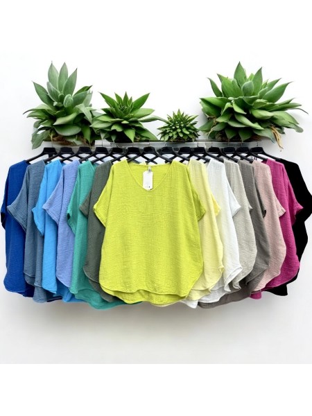 Bluzki damskie Włoskie, size uni, paczka 6szt, mix kolor