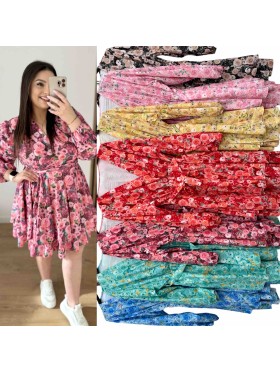 Sukienki damskie Włoskie, size uni, paczka 6szt, mix kolor
