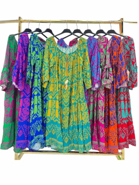 Sukienki damskie Włoskie, size uni, paczka 6szt, mix kolor