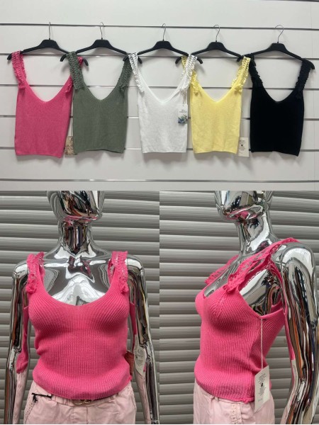 Bluzki damskie Włoski, size uni, paczka 6szt, mix kolor