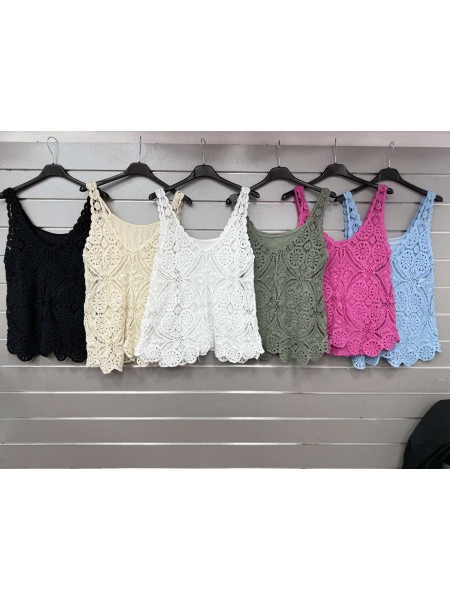 Bluzki damskie Włoski, size uni, paczka 6szt, mix kolor