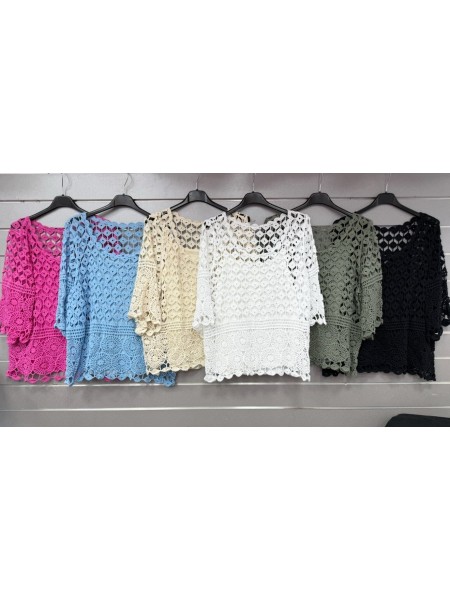 Bluzki damskie Włoski, size uni, paczka 6szt, mix kolor