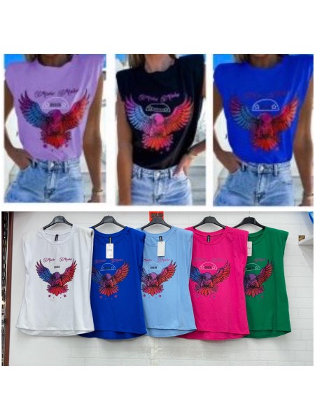 Bluzki damskie Włoski, size uni, paczka 6szt, mix kolor