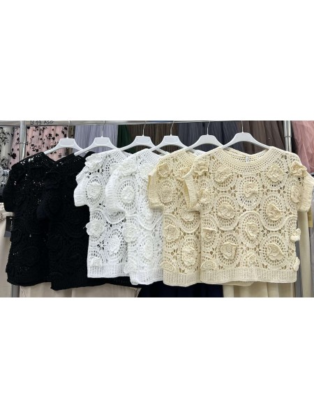 Bluzki damskie Włoski, size uni, paczka 6szt, mix kolor