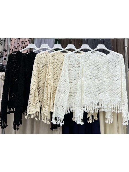 Bluzki damskie Włoski, size uni, paczka 6szt, mix kolor