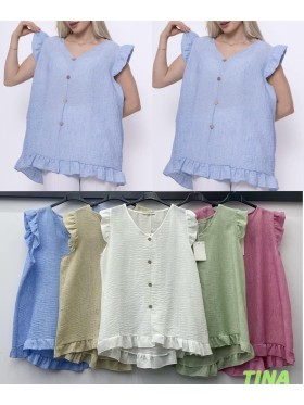 Bluzki damskie Włoski, size uni, paczka 6szt, mix kolor