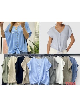 Bluzki damskie Włoski, size uni, paczka 6szt, mix kolor
