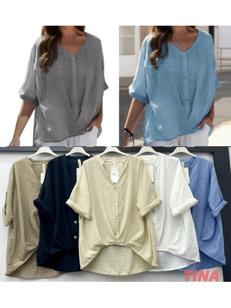 Bluzki damskie Włoski, size uni, paczka 6szt, mix kolor