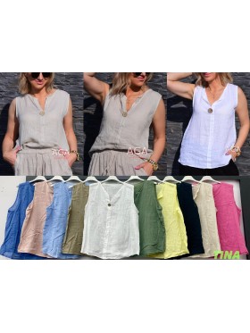 Bluzki damskie Włoski, size uni, paczka 6szt, mix kolor