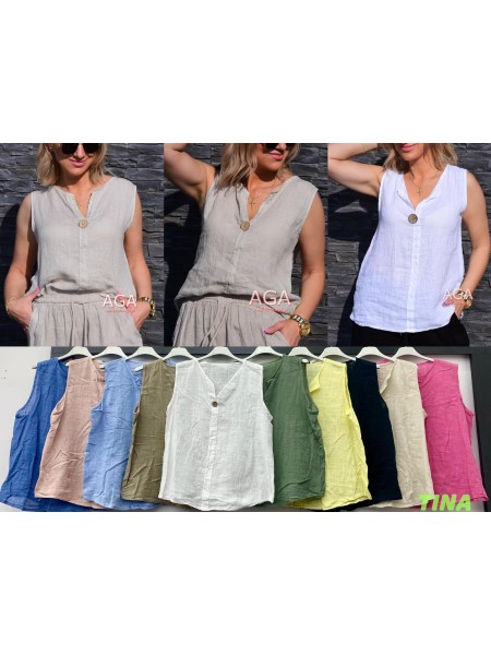 Bluzki damskie Włoski, size uni, paczka 6szt, mix kolor