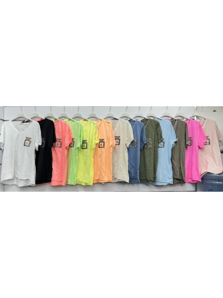 Bluzki damskie Włoski, size uni, paczka 6szt, mix kolor