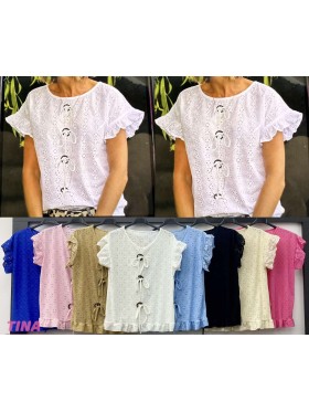 Bluzki damskie Włoski, size uni, paczka 6szt, mix kolor