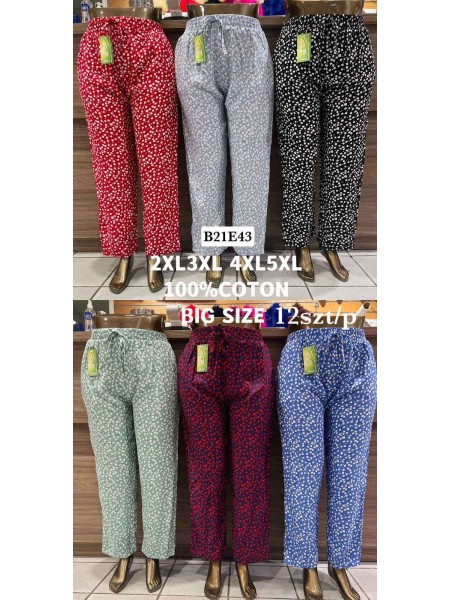 Spodnie damskie , size 2-5xl, paczka 12szt, mix kolor