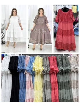 Sukienki damskie wloskie, size uni, paczka 6szt,mix kolor