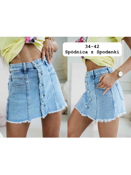 Spódnica krótka jeansowa damska ,size 34-42,paczka 10szt ,