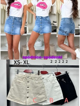Spódnica krótka jeansowa damska ,size xs-xl,paczka 10szt ,1 kolor