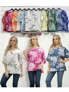 Bluzki damskie Włoski, size uni, paczka 6szt, mix kolor