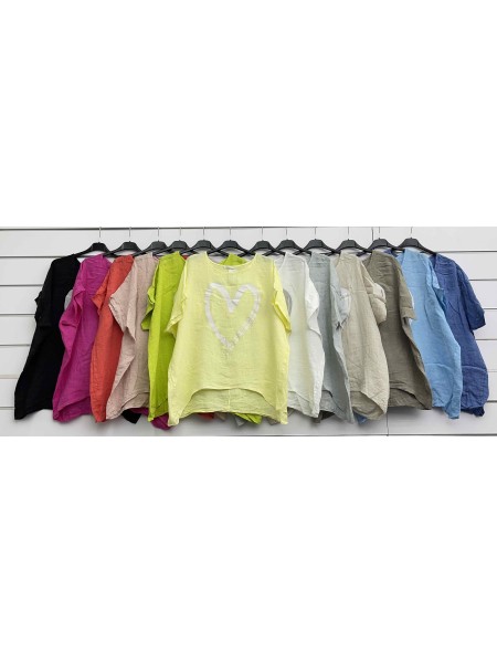 Bluzki damskie Włoski, size uni, paczka 6szt, mix kolor