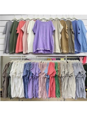 Bluzki damskie Włoski, size uni, paczka 6szt, mix kolor