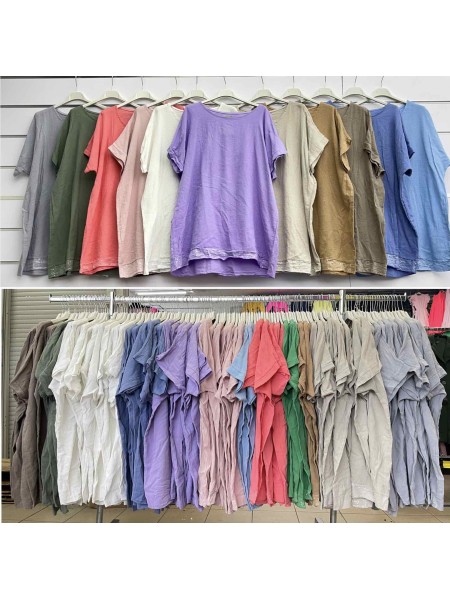 Bluzki damskie Włoski, size uni, paczka 6szt, mix kolor