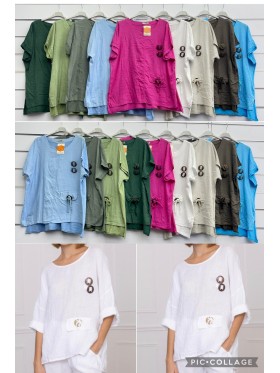 Bluzki damskie Włoski, size uni, paczka 6szt, mix kolor