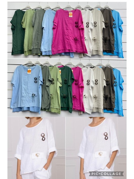 Bluzki damskie Włoski, size uni, paczka 6szt, mix kolor