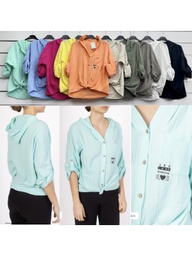 Bluzki damskie Włoski, size uni, paczka 6szt, mix kolor