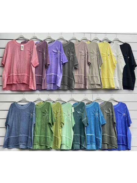 Bluzki damskie Włoski, size uni, paczka 6szt, mix kolor