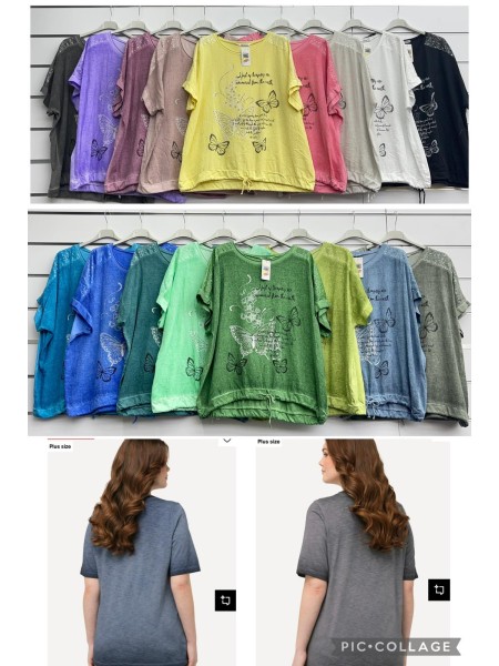 Bluzki damskie Włoski, size uni, paczka 6szt, mix kolor