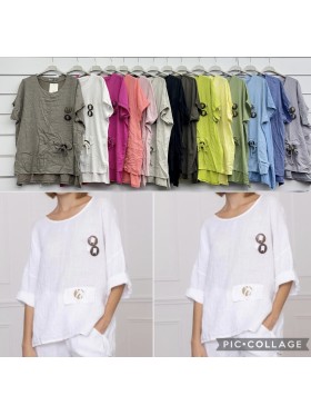 Bluzki damskie Włoski, size uni, paczka 6szt, mix kolor