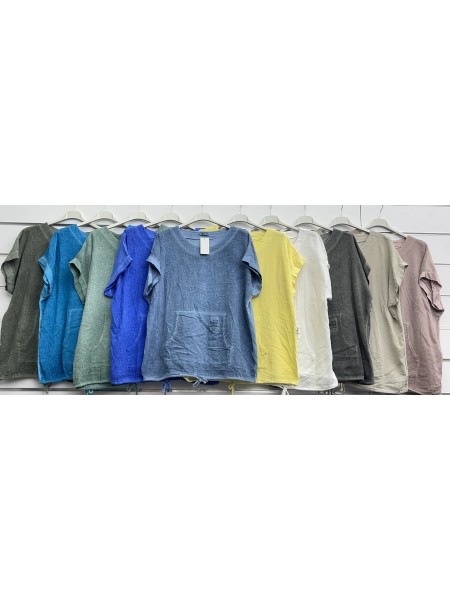 Bluzki damskie Włoski, size uni, paczka 6szt, mix kolor