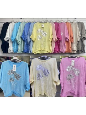 Bluzki damskie Włoski, size uni, paczka 6szt, mix kolor