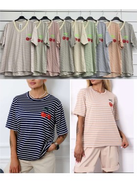 Bluzki damskie Włoski, size uni, paczka 6szt, mix kolor