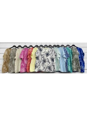 Bluzki damskie Włoski, size uni, paczka 6szt, mix kolor