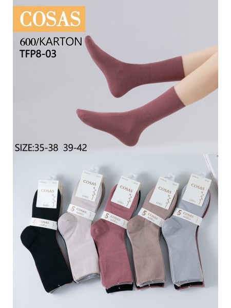SKARPETY / STOPKI DAMSKIE .SIZE: 35-42, (40PAR/PACZKA) KOLOR JAK NA ZDZIĘCIU