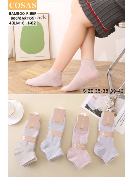 SKARPETY / STOPKI DAMSKIE .SIZE: 35-42, (40PAR/PACZKA) KOLOR JAK NA ZDZIĘCIU
