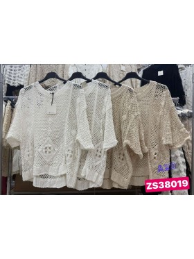 Bluzki damskie Włoski, size uni, paczka 6szt, mix kolor